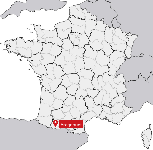 Localisation de Aragnouet sur la carte de France
