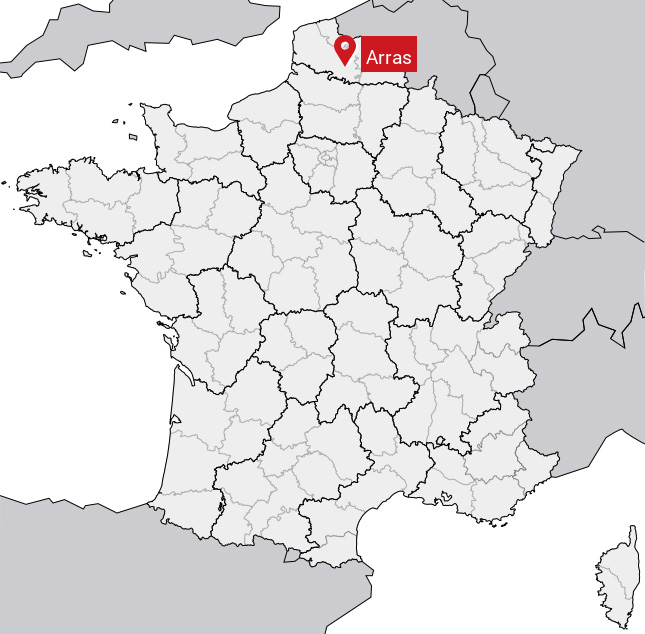 Localisation de Arras sur la carte de France