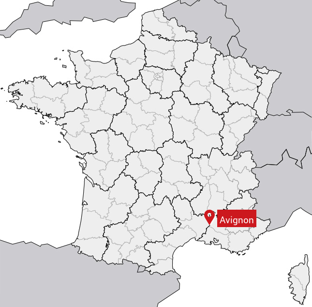 Localisation de Avignon sur la carte de France
