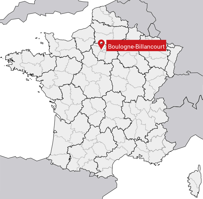 Localisation de Boulogne-Billancourt sur la carte de France