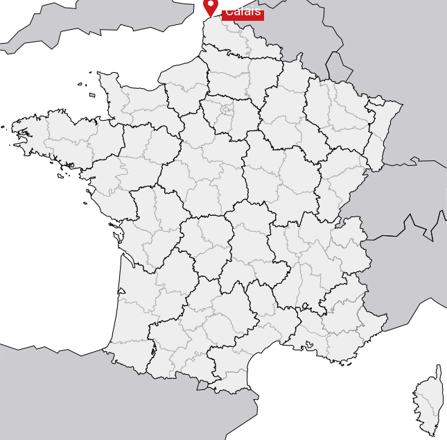 Localisation de Calais sur la carte de France