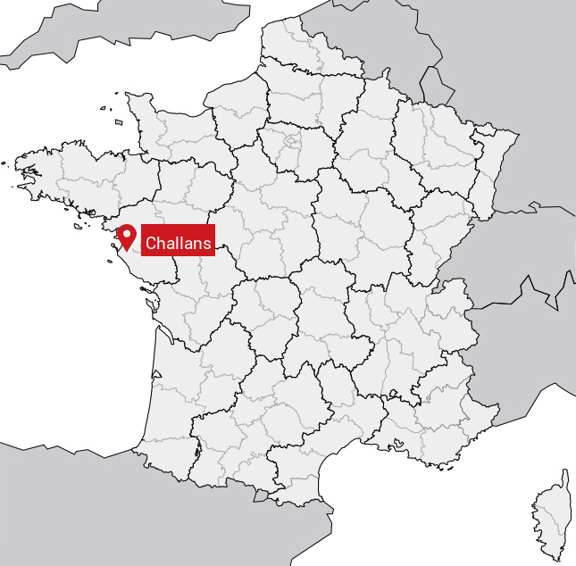 Localisation de Challans sur la carte de France