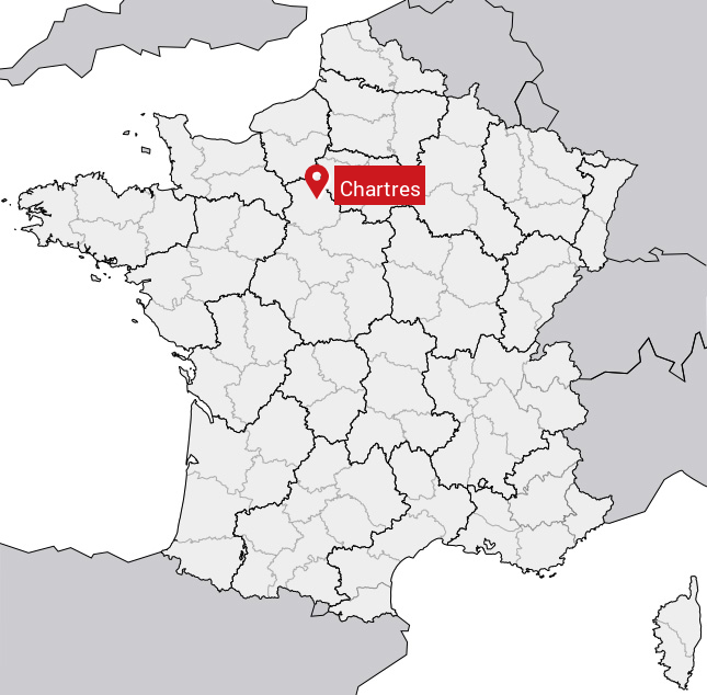 Localisation de Chartres sur la carte de France