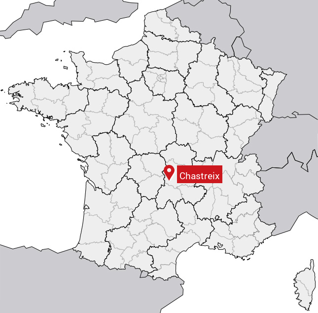Localisation de Chastreix sur la carte de France