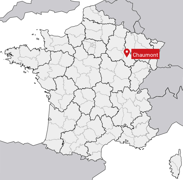 Localisation de Chaumont sur la carte de France