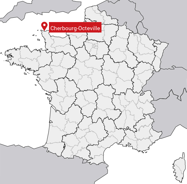 Localisation de Cherbourg-Octeville sur la carte de France