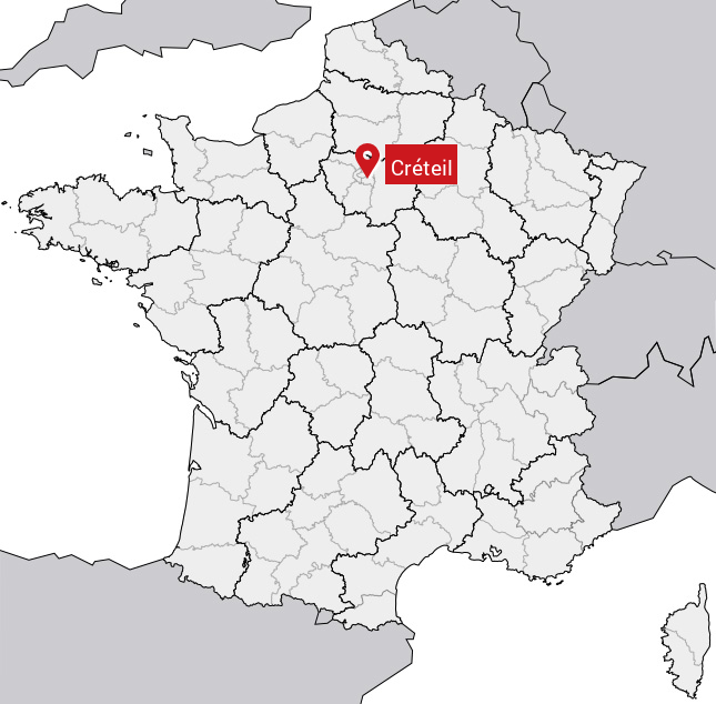 Localisation de Créteil sur la carte de France