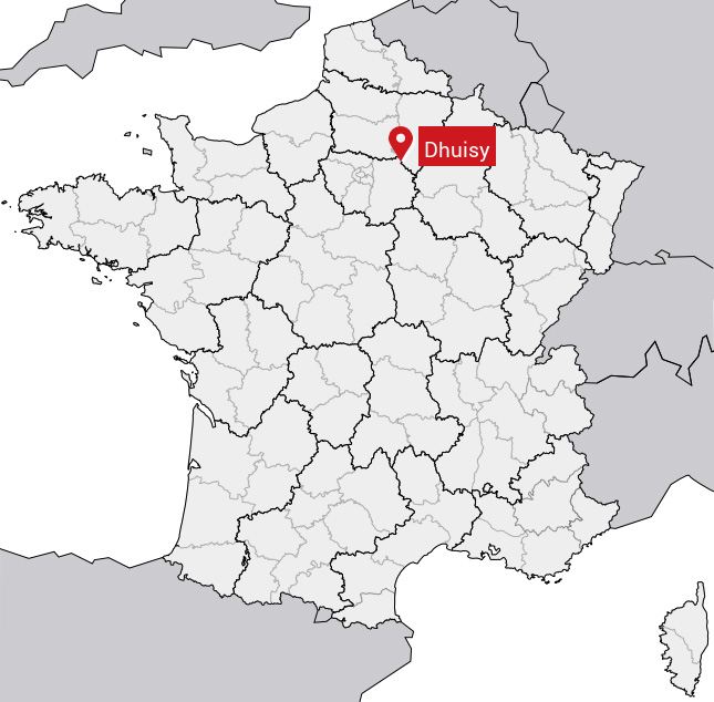 Localisation de Dhuisy sur la carte de France