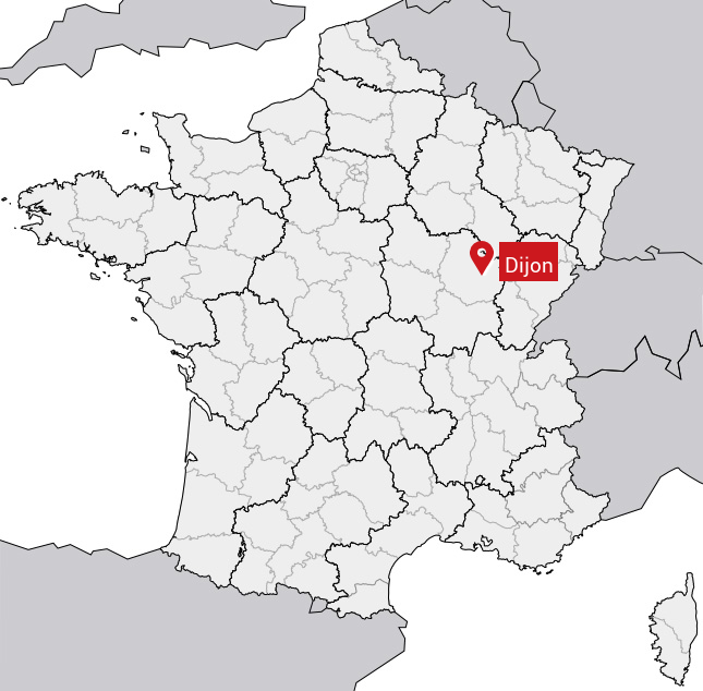 Localisation de Dijon sur la carte de France
