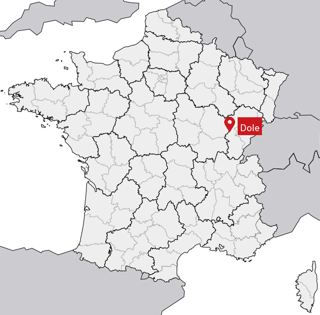 Localisation de Dole sur la carte de France