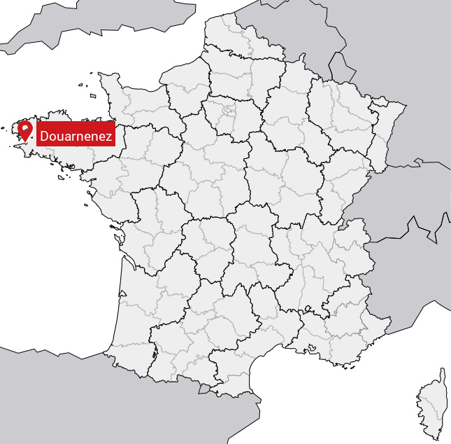 Localisation de Douarnenez sur la carte de France