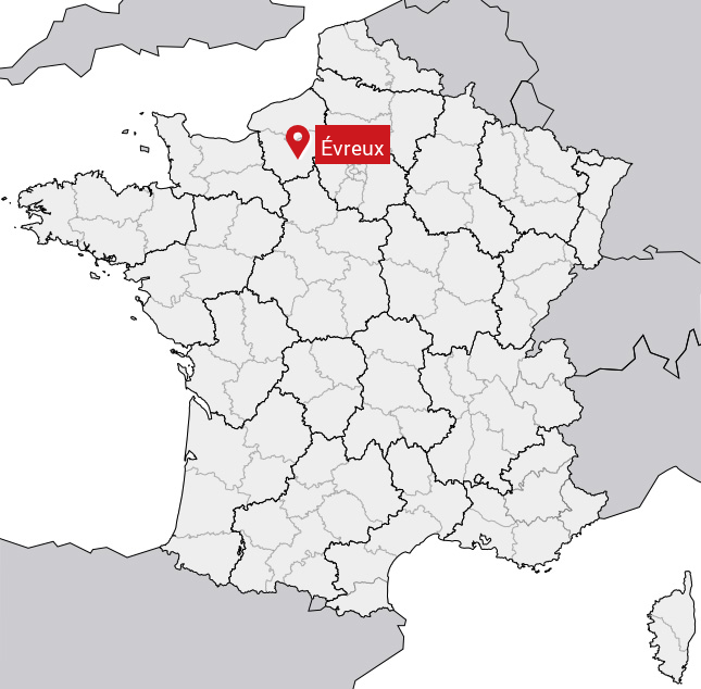 Localisation de Évreux sur la carte de France