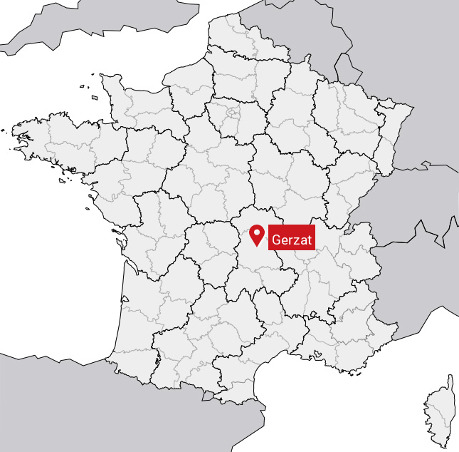 Localisation de Gerzat sur la carte de France