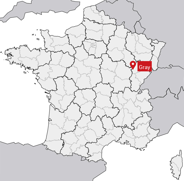 Localisation de Gray sur la carte de France