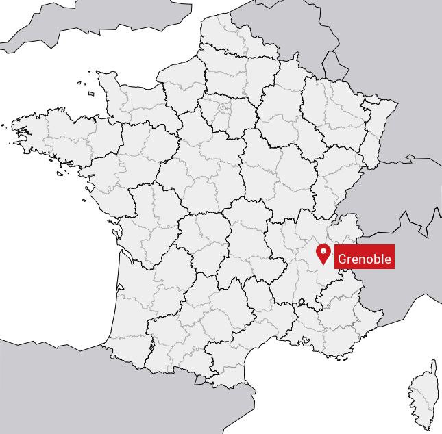 Localisation de Grenoble sur la carte de France