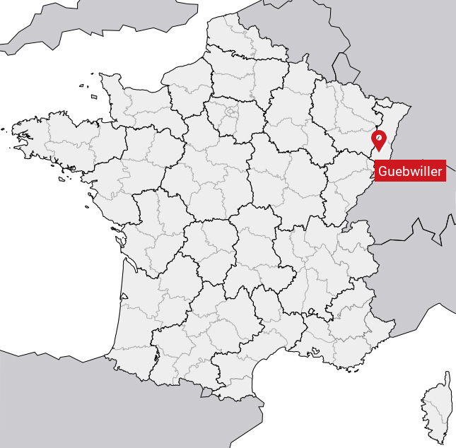 Localisation de Guebwiller sur la carte de France