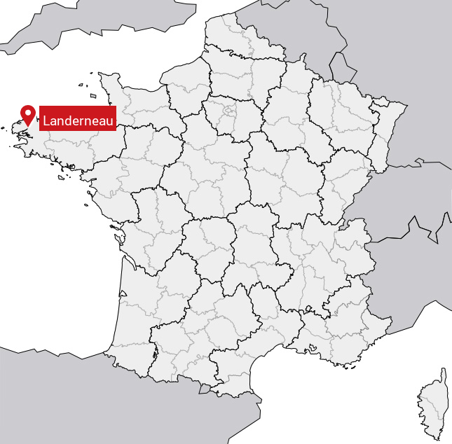 Localisation de Landerneau sur la carte de France