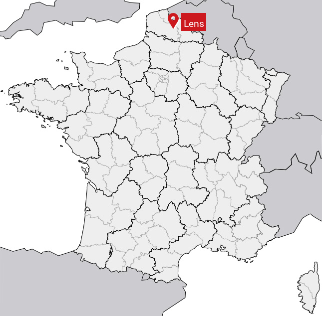 Localisation de Lens sur la carte de France