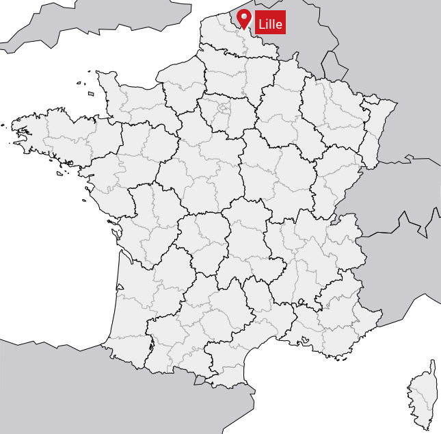 Localisation de Lille sur la carte de France
