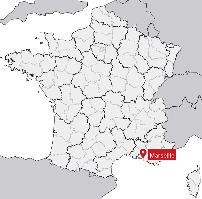 Localisation de Marseille sur la carte de France