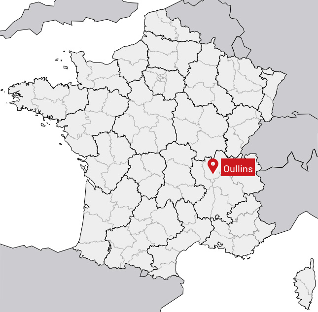 Localisation de Oullins sur la carte de France