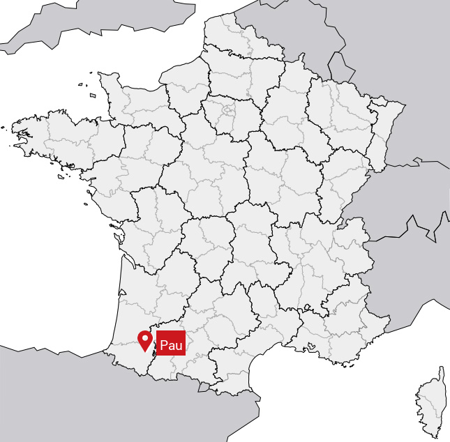 Localisation de Pau sur la carte de France
