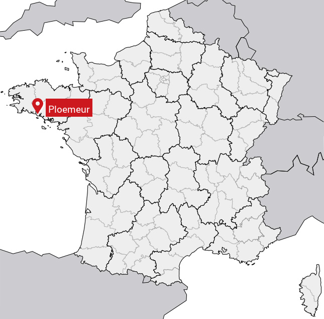 Localisation de Ploemeur sur la carte de France