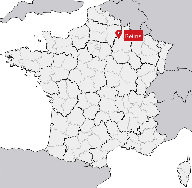Localisation de Reims sur la carte de France