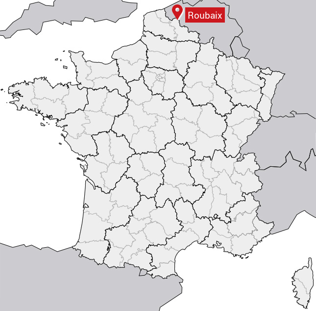 Localisation de Roubaix sur la carte de France