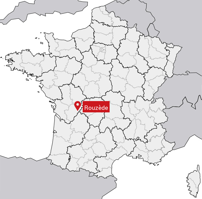 Localisation de Rouzède sur la carte de France