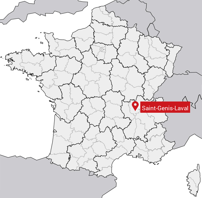 Localisation de Saint-Genis-Laval sur la carte de France