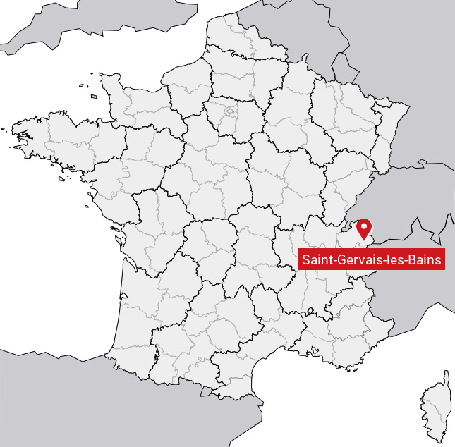 Localisation de Saint-Gervais-les-Bains sur la carte de France