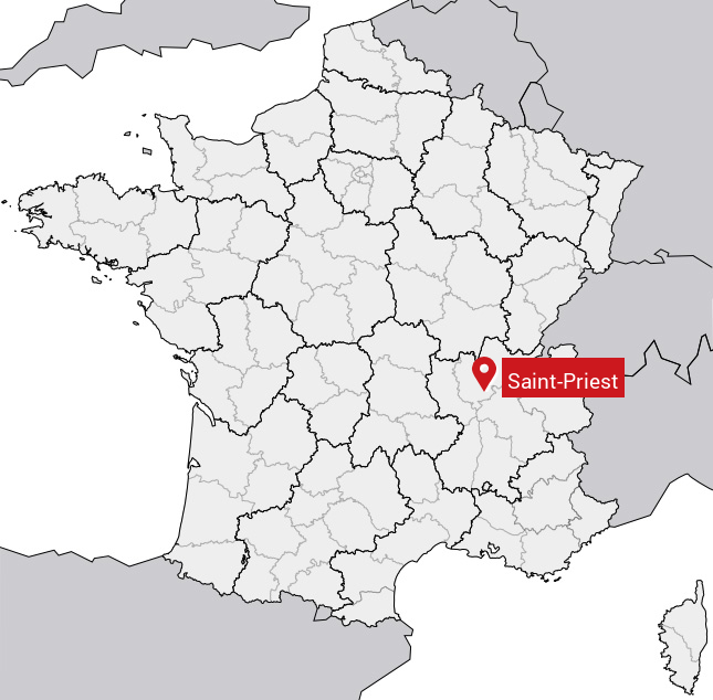 Localisation de Saint-Priest sur la carte de France