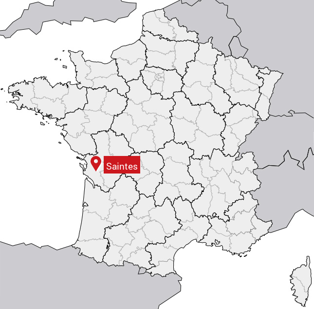 Saintes (Сент) на карте Франции