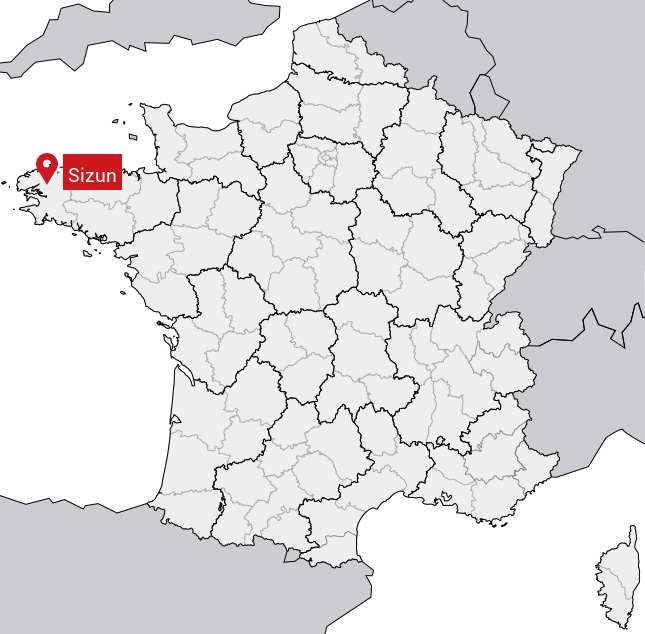 Localisation de Sizun sur la carte de France