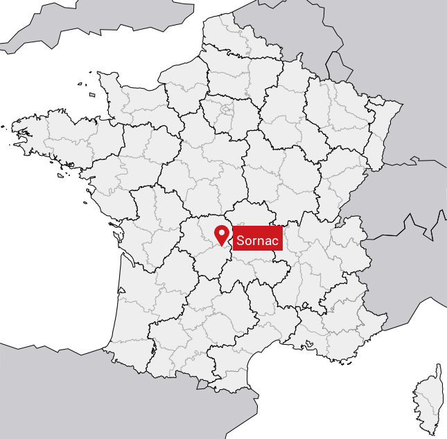 Localisation de Sornac sur la carte de France