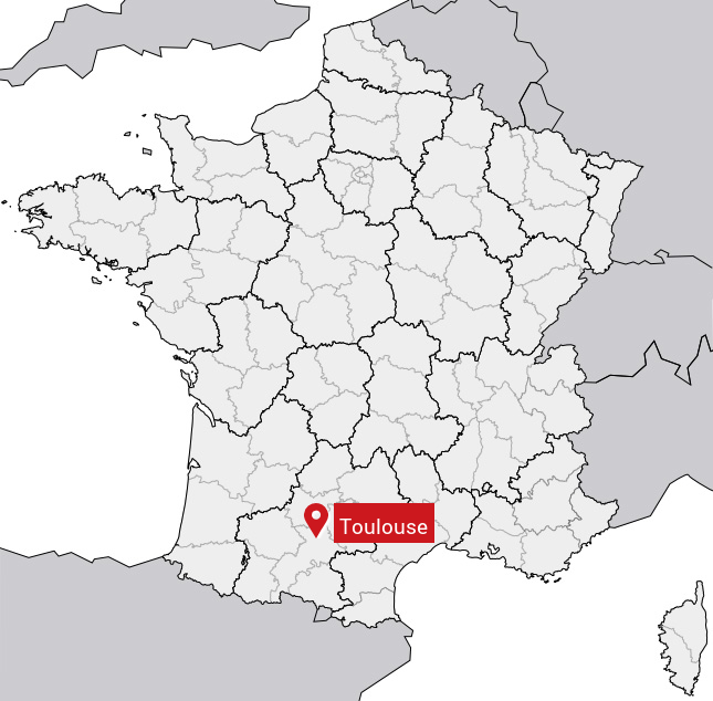 Localisation de Toulouse sur la carte de France