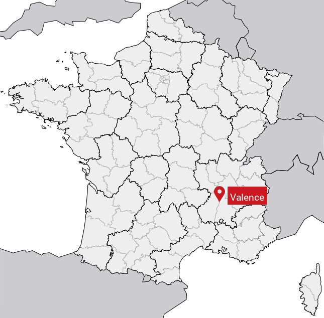 Localisation de Valence sur la carte de France